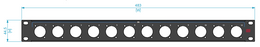 Santosom HARDWARE Rack Panel 1U, 12x D-Size IN (1-12)