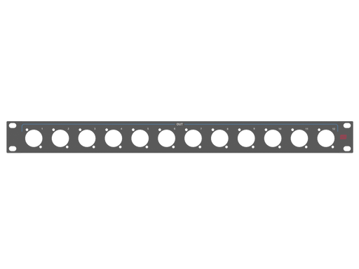 Santosom HARDWARE Rack Panel 1U, 12x D-Size OUT (1-12)
