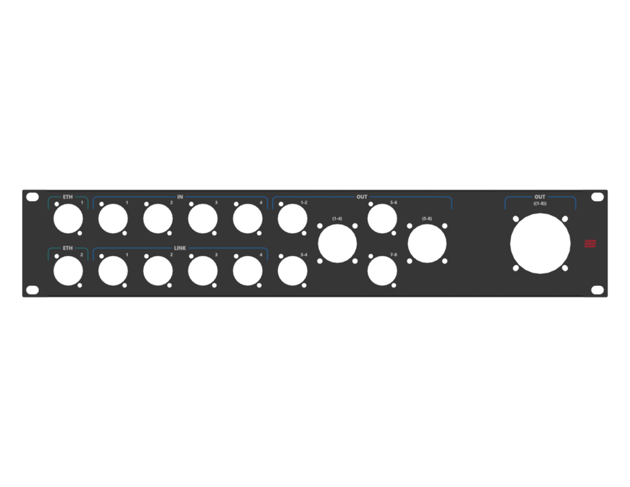 SANTOSOM HARDWARE Rack Panel, 2U 4x IN,2xETH, 4xIN, 4xParallel, Out 1-8