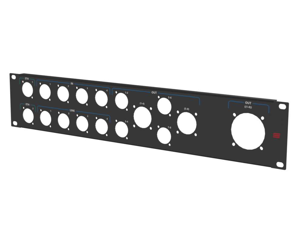 SANTOSOM HARDWARE Rack Panel, 2U 4x IN,2xETH, 4xIN, 4xParallel, Out 1-8