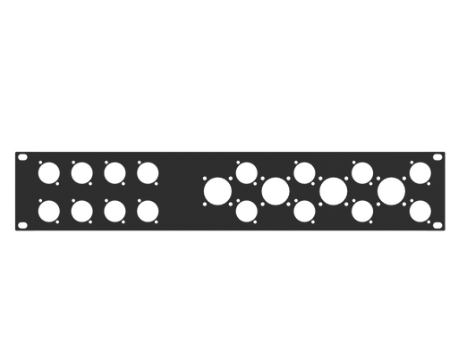 SANTOSOM HARDWARE Rack Panel, 2U 16x D-size 4x G-size