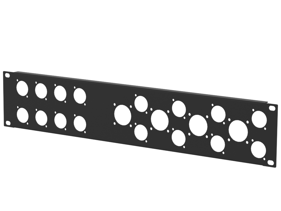 SANTOSOM HARDWARE Rack Panel, 2U 16x D-size 4x G-size