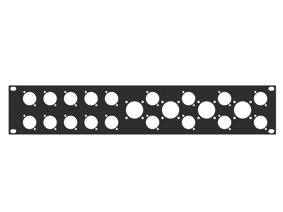 SANTOSOM HARDWARE Rack Panel, 2U 18x D-size 4x G-size