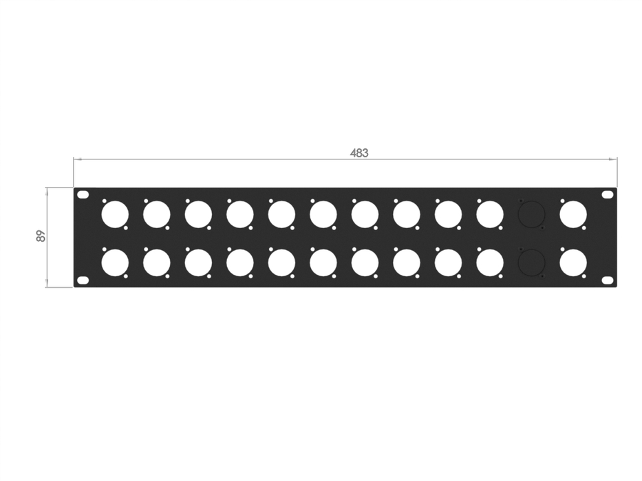 Santosom HARDWARE Rack Panel 2U, 22 D-Size