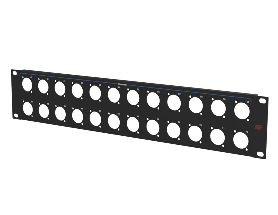 Adam Hall HARDWARE Rack Panel 2U, printed, 24x D-Size (49-72)