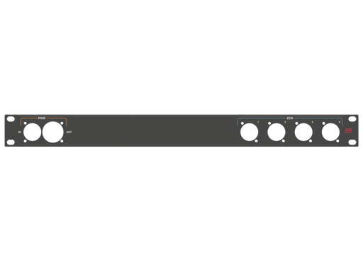Santosom HARDWARE Rack panel 1U, printed, ETH (1-4)