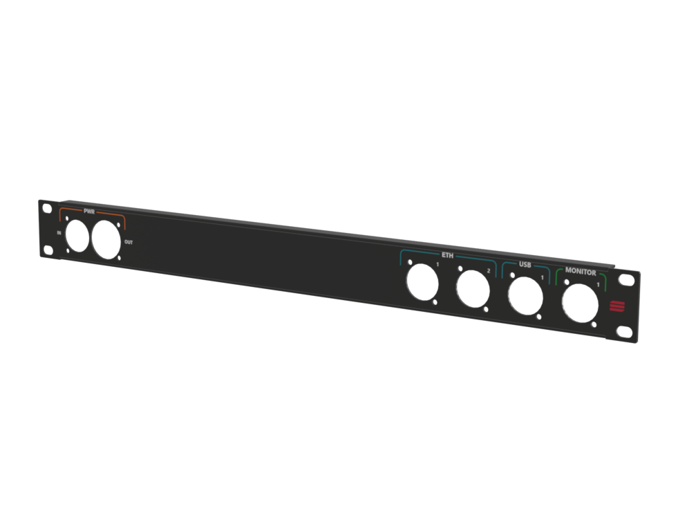 Santosom HARDWARE Rack panel 1U, printed, (PWR ETH, USB, MONITOR)