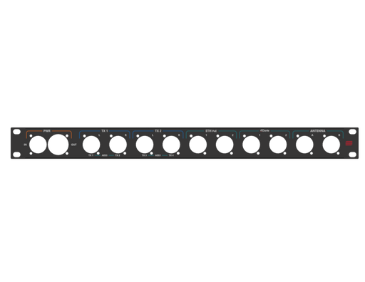 Santosom HARDWARE Rack Panel 1U, printed, True1 in/out, D-Size (PWR, MIX, ETH,