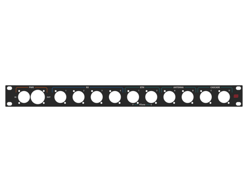 Santosom HARDWARE Rack Panel 1U, printed, True1 in/out, D-Size (PWR, MIC 1-4,