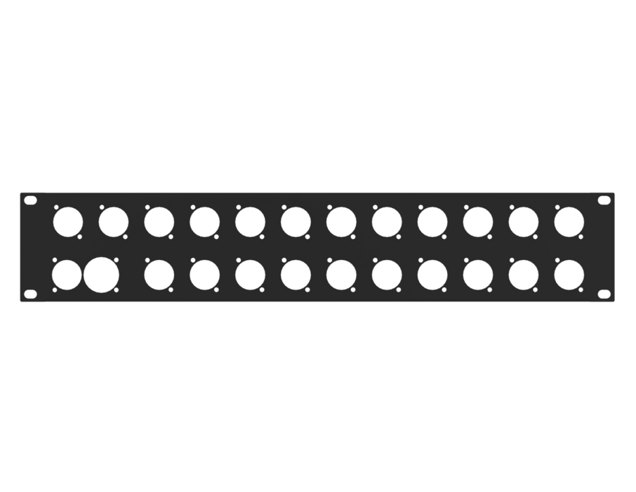 Santosom HARDWARE Rack Panel 2U, 1x True1 in-out, 22x D-Series