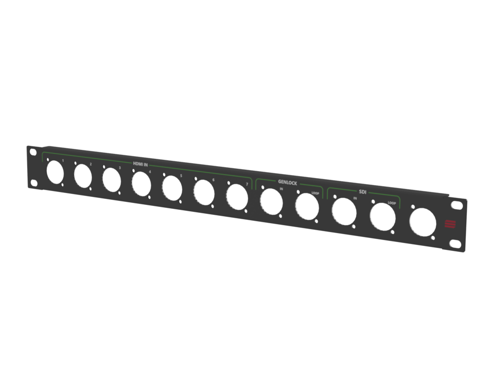 Santosom HARDWARE Painel de Rack impresso 1U, (7x HDMI, 2x GENLOCK, 2x SDI)