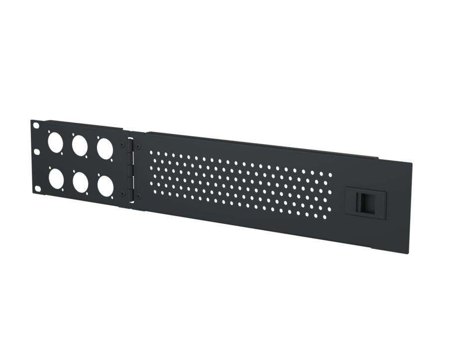 SANTOSOM HARDWARE 2U Vent door with mounting holes, 1x Tru1, 6x D-Size