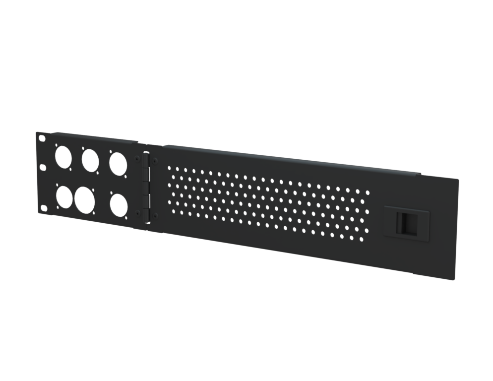 SANTOSOM HARDWARE 2U Vent door with mounting holes, 1x Tru1, 4x D-Size