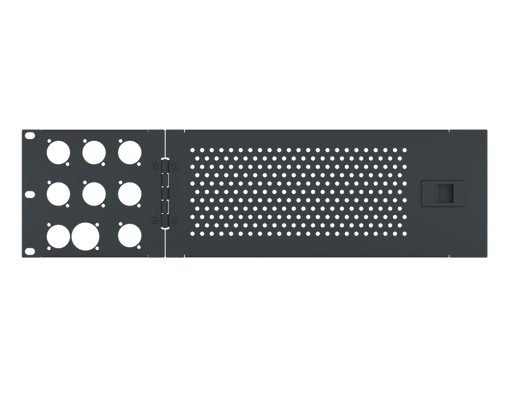 SANTOSOM HARDWARE 3U Vent door with mounting holes, 1x Tru1, 7x D-Size