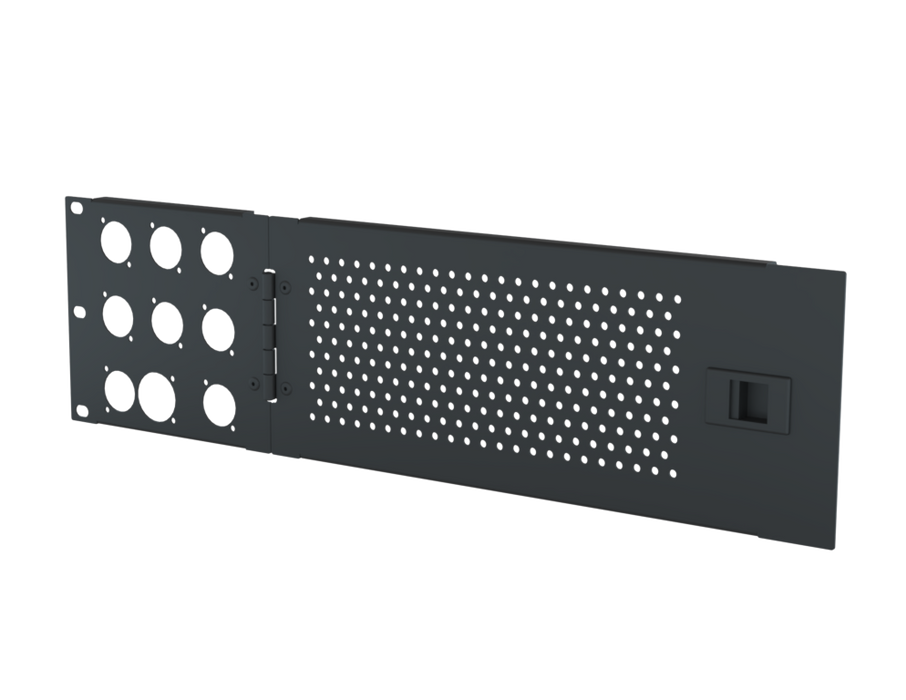 SANTOSOM HARDWARE 3U Vent door with mounting holes, 1x Tru1, 7x D-Size