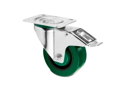 Adam Hall Hardware Swivel Castor Ø100mm Heavy Duty with Green Wheel 160kg