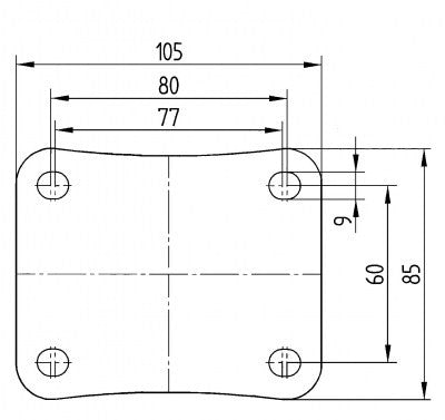 Tente Hardware Colson, Swivel Castor Ø100mm 200kg