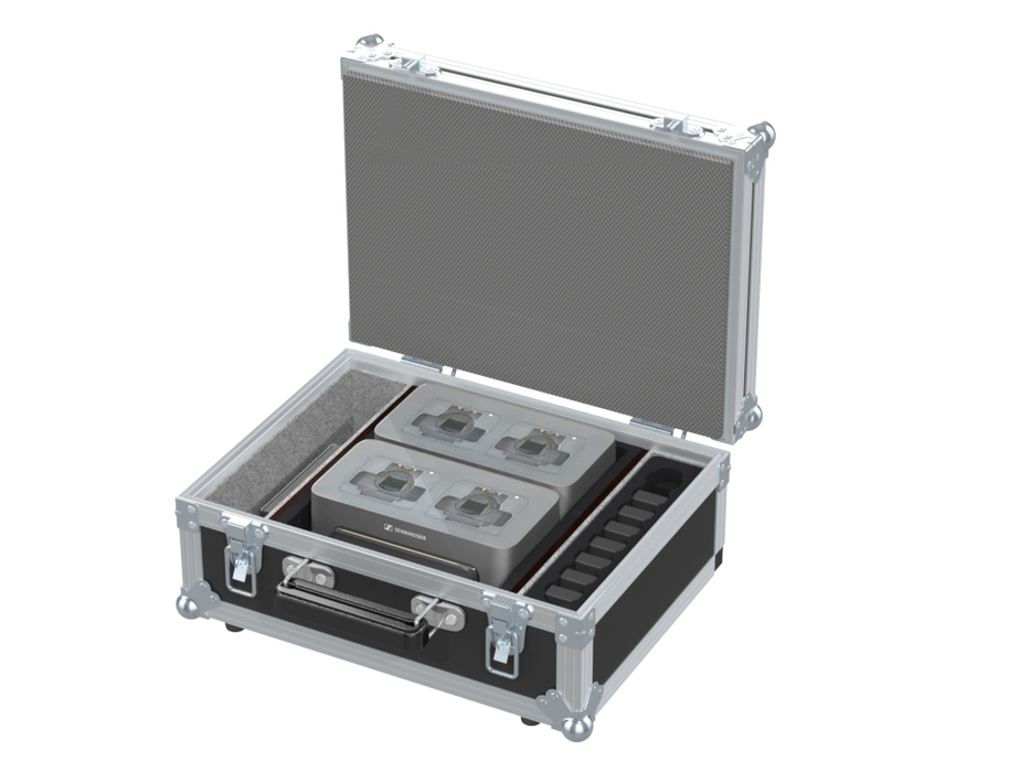 SANTOSOM MICROPHONE Flight case, Sennheirser 2 kit Battery CHG 70N-C + PSU