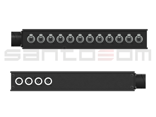 Santosom Signal Distro Sub-Box, LK37 - 12x XLR-F + 4x XLR-M