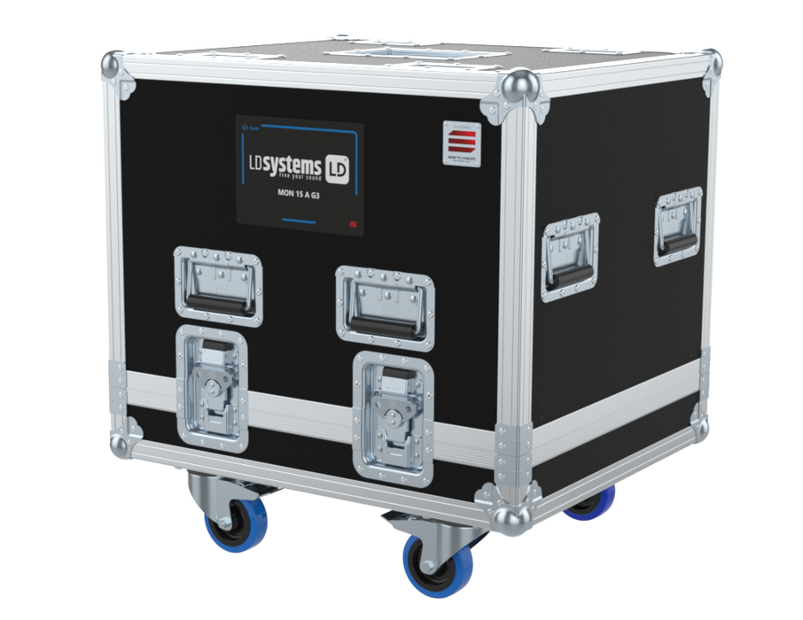 SANTOSOM Flight Case, 2x LD Systems MON 15 A G3