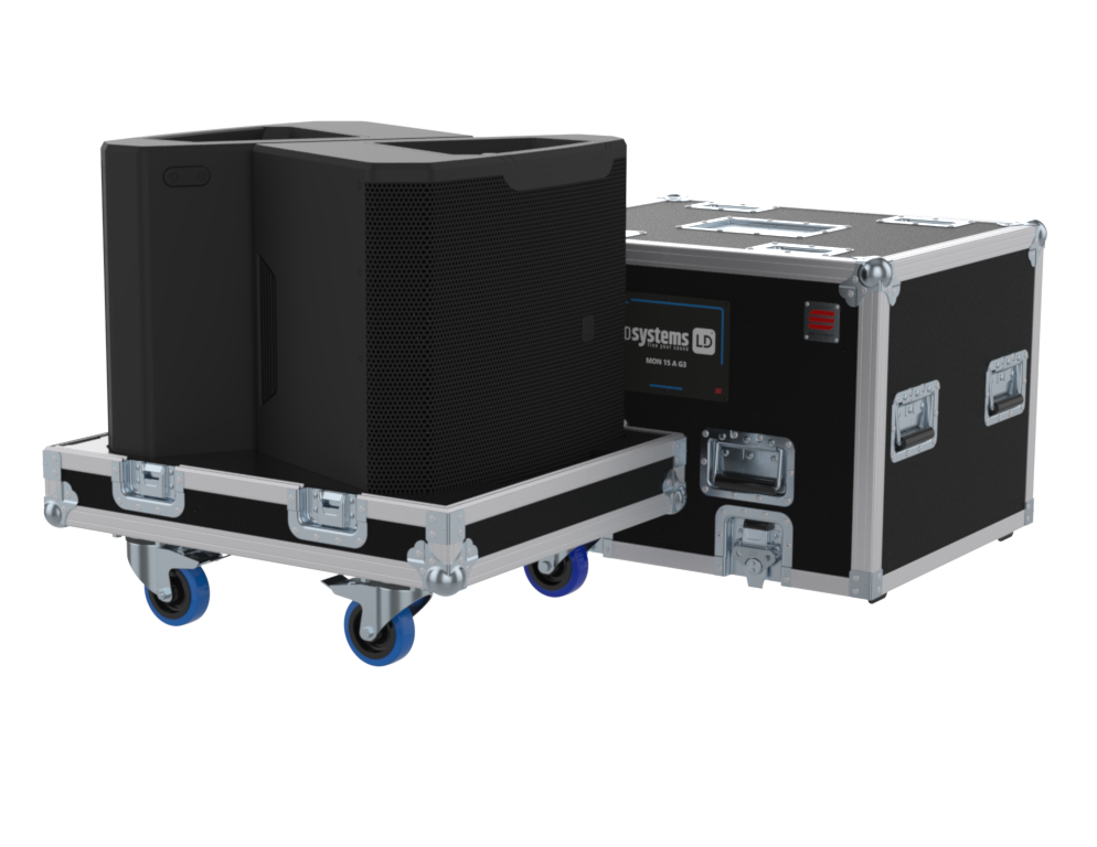SANTOSOM Flight Case, 2x LD Systems MON 15 A G3