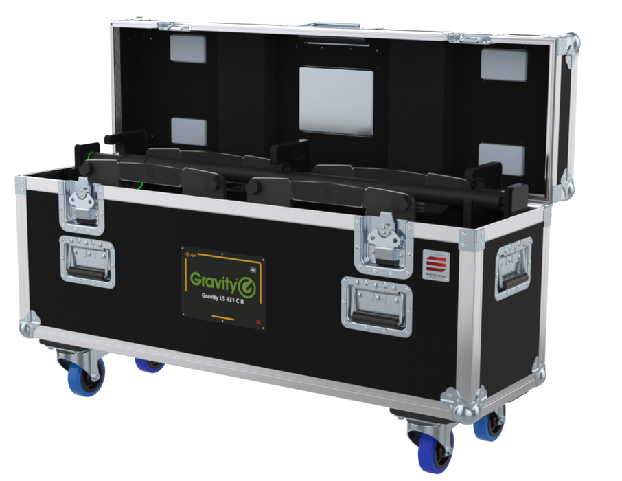 SANTOSOM Lighting Stands Flight case PRO-1B, 4x Gravity LS 431 C B