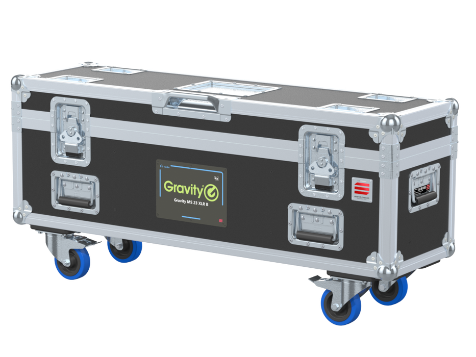 SANTOSOM MICROPHONE STANDS Flight case PRO-1B, 4x Gravity MS23XLR B