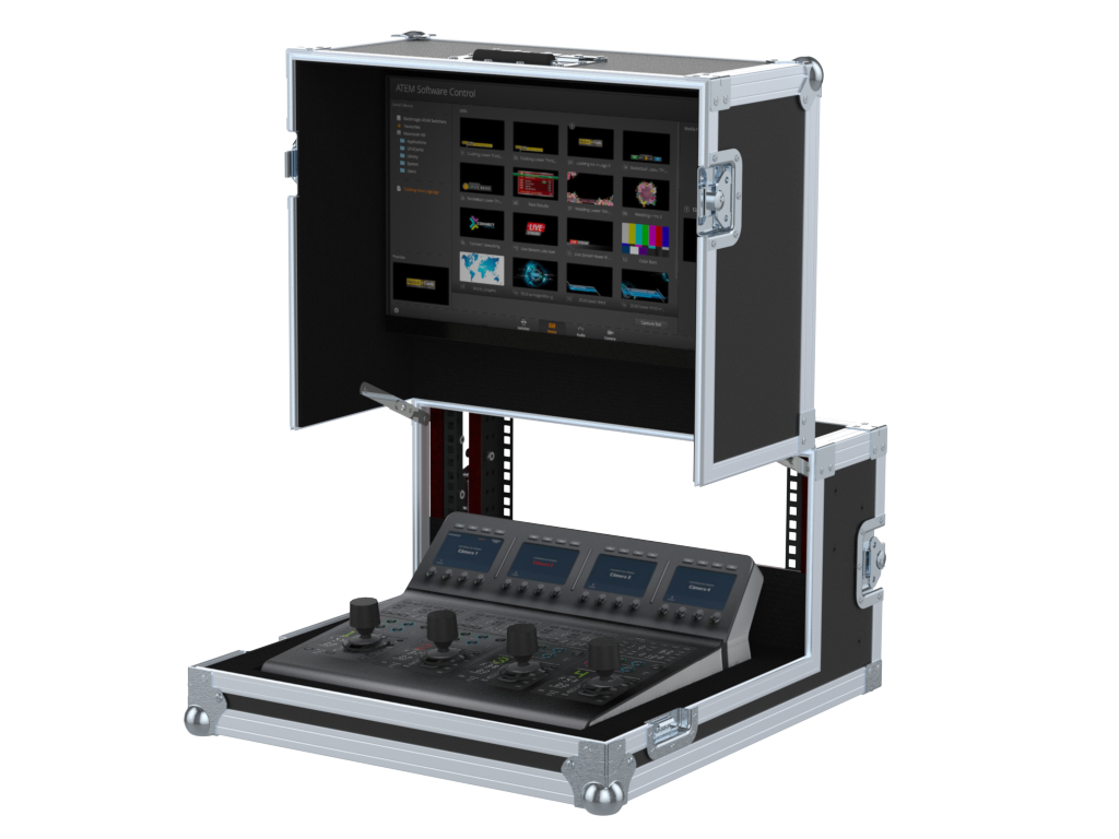 Santosom Video Controller Flight case, Blackmagic Atem Camera Control Panel