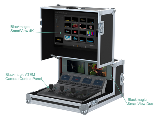 Santosom Video Controller Flight case, Blackmagic Atem Camera Control Panel