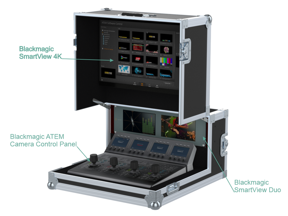 Santosom Video Controller Flight case, Blackmagic Atem Camera Control Panel