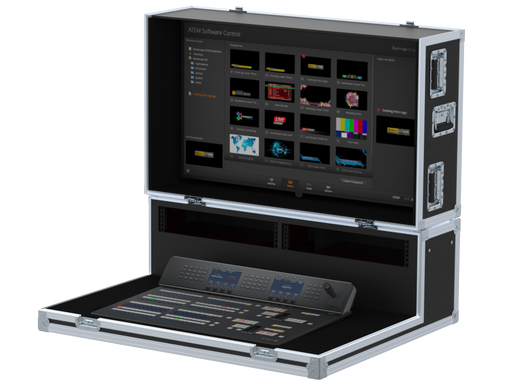 Santosom Video Controller Flight case, Production mixer BlackMagic ATEM 2ME + Monitor