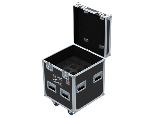 SANTOSOM MICROPHONE STANDS Flight case PRO, 16x Mic Stands short version Ø105x650