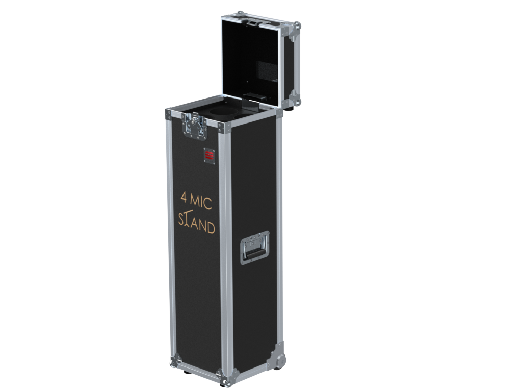 SANTOSOM MICROPHONE STANDS Flight case, 4x Mic Stands