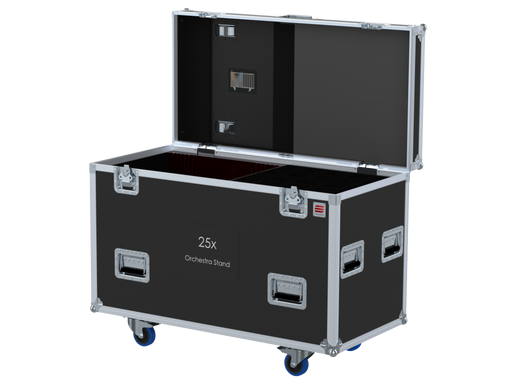 Santosom Flight case PRO, 25x Tripés de Orquestra (Tripés + Estantes)