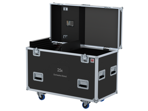 Santosom Flight case PRO, 25x Tripés de Orquestra (Tripés + Estantes)