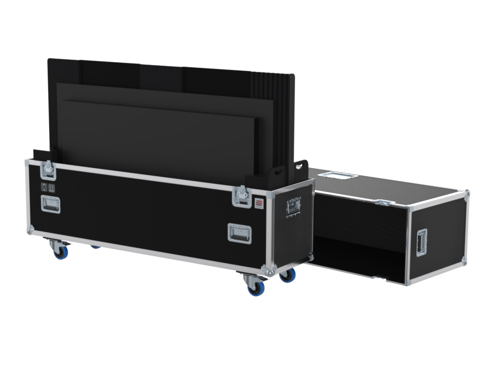 SANTOSOM Display Flight case PRO, 2x Screen adjustable ±70" (max: 165x105x11