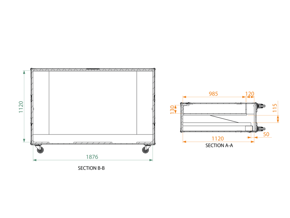 SANTOSOM Display Flight Case PRO, 1x Screen 105´ (2520x110x1120 UID)