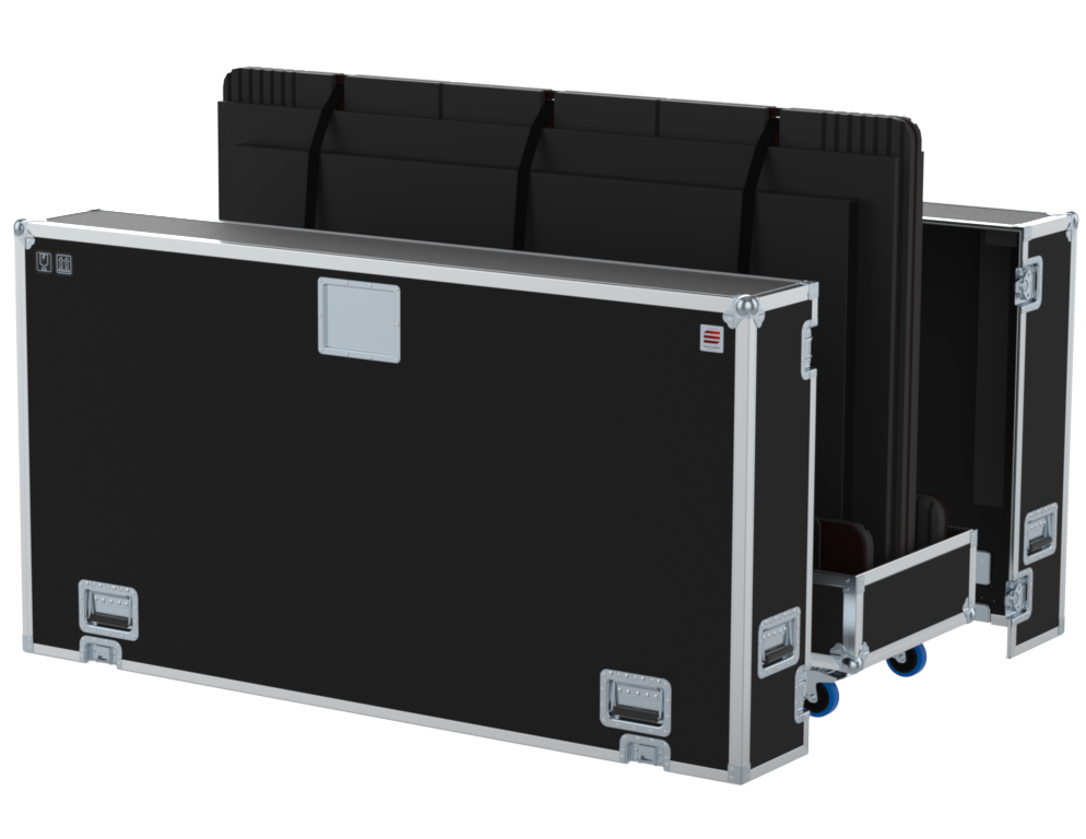 SANTOSOM Display Flight case PRO, 2x Screen 85", 6x 43" Adjust. (1920x160x116