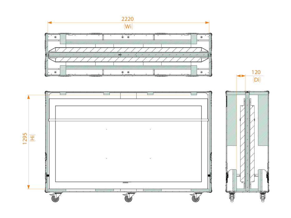 SANTOSOM Display Flight case PRO, 2x Screen 98" (222x14x130 UID)