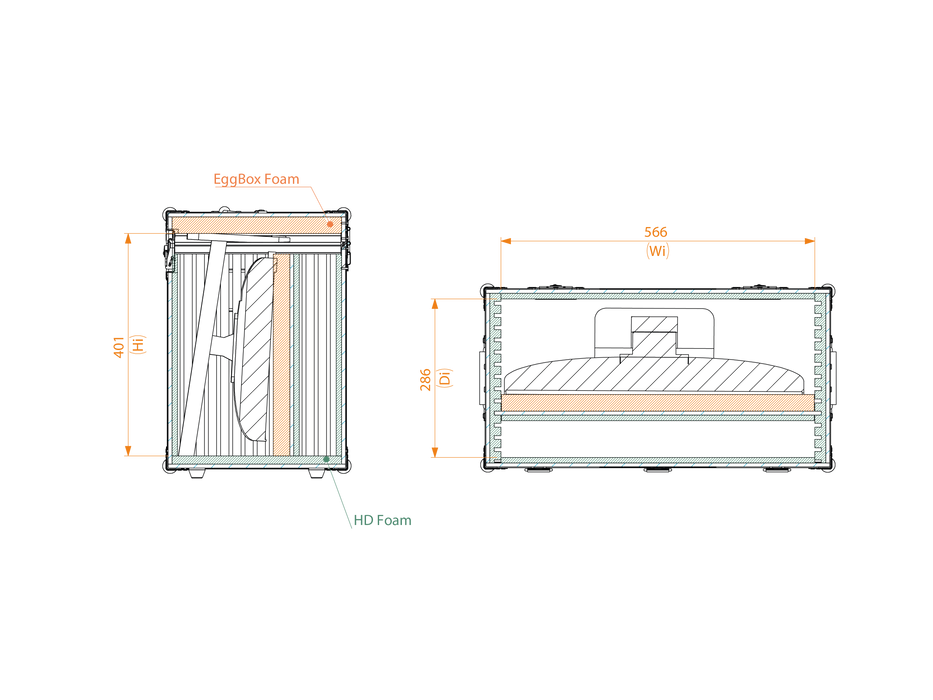 Santosom Display Flight case, LCD max: 540x284x407