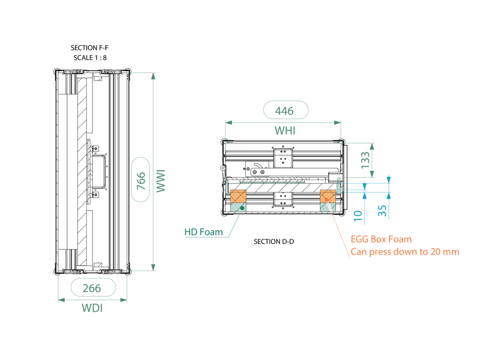 Santosom Flight case, Monitor 32" (max: 726x421x35 UID)