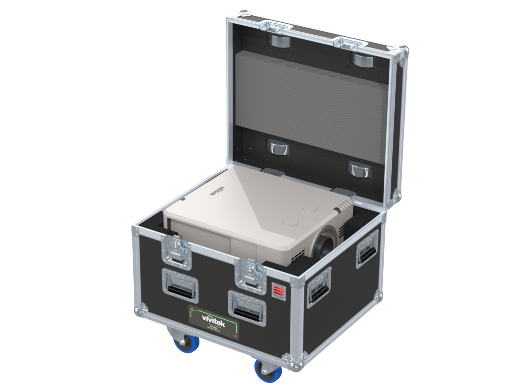 Santosom Video Projector Flight case simple, Vivitek DU7098Z (lens on)