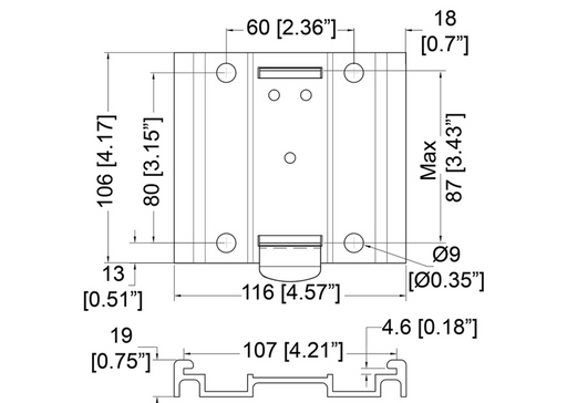Adam Hall Hardware Castor Plate to suit Heavy Duty Castors
