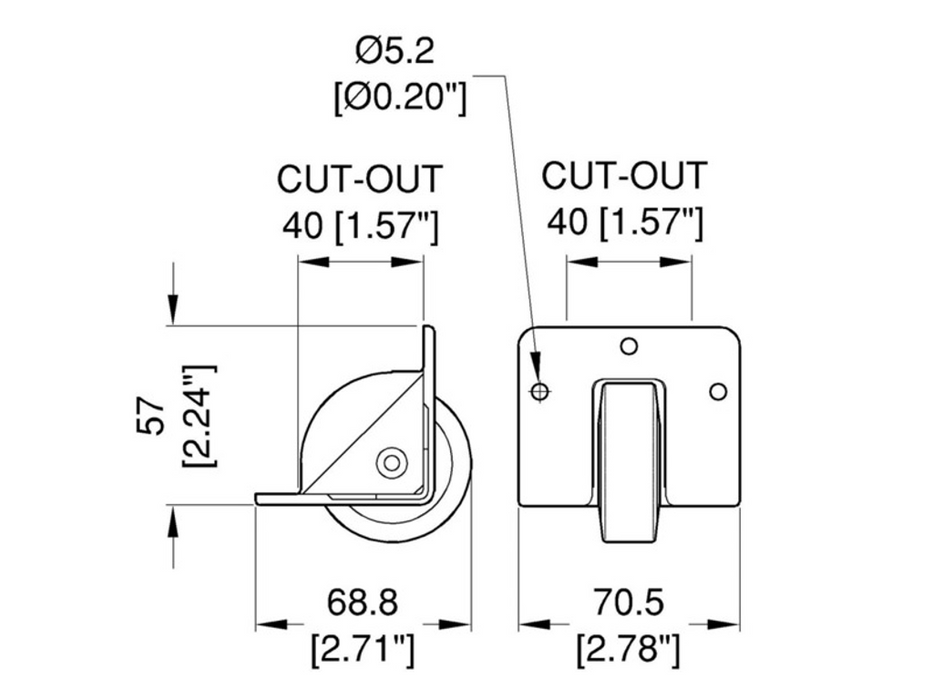 Adam Hall Hardware Wheel 50mm With application to fitting - gray